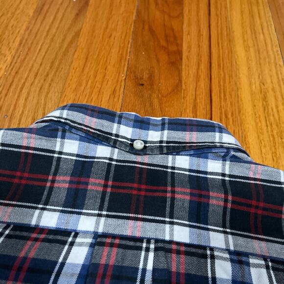 Sugar Cane Light Cotton Check Plaid Short Sleeve Shirt Blue Red Large Japan - Picture 11 of 11